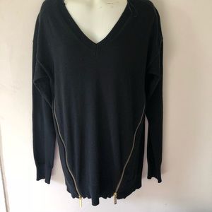 Michael Kors Black sweater with zippers sz small